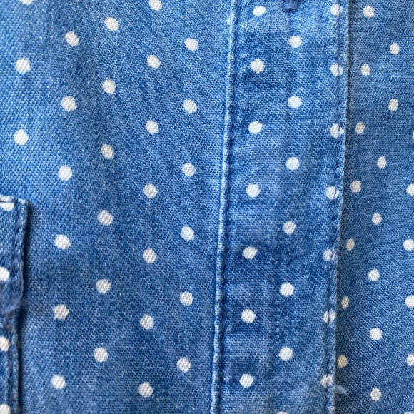 Style & Co Roll Sleeve Tie Front Shirt in Chambray spot print - Picture 11 of 11